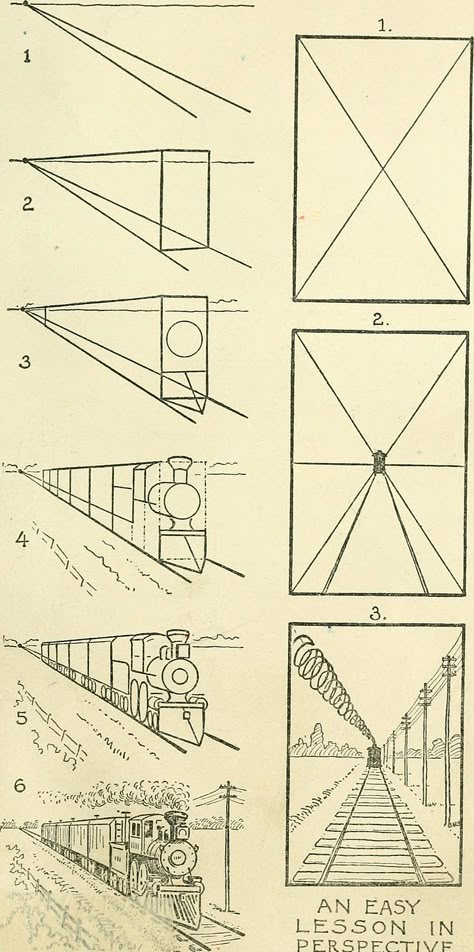 Drawing Perspective, Train Drawing, Perspective Sketch, Perspective Drawing Architecture, Perspective Drawing Lessons, Art Basics, Perspective Art, Architecture Drawing Art, Sketches Tutorial