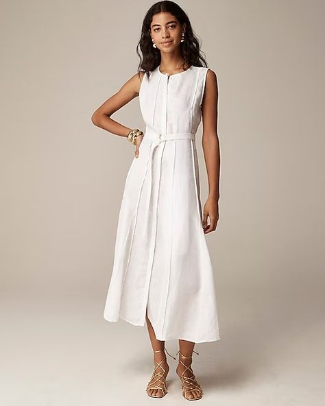 Women's Dresses & Jumpsuits | J.Crew Italian Street Style Women 2024, Casual Dresses For Women Over 50, Honeymoon Dresses, Capsule Dress, Hoi An Tailor, Linen Summer Outfits, Italy Wardrobe, Jcrew Style, Short Wavy Haircuts