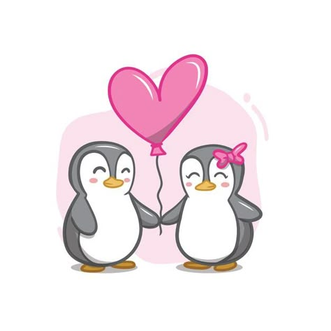 Dibujar a mano pareja de pingüinos de sa... | Premium Vector #Freepik #vector #corazon #fiesta #amor #manos Couple Graphic, San Valentin Vector, Penguin Couple, Valentine Drawing, Valentines Day Drawing, Penguin Drawing, Disney Cuties, Best Friend Drawings, Penguin Love