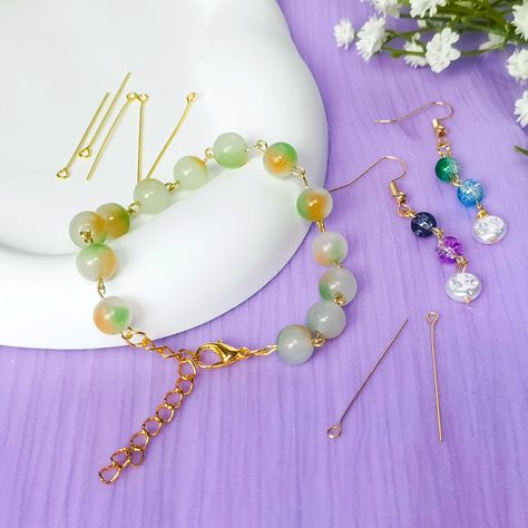 Just use the eyepins to make beautiful beaded link bracelets and earrings! Eye Pins, Necklace Pendants, Jewelry Pins, Amazon Art, Sewing Stores, Bracelet Necklace, Diy Bracelets, Crafts Sewing, Link Bracelets