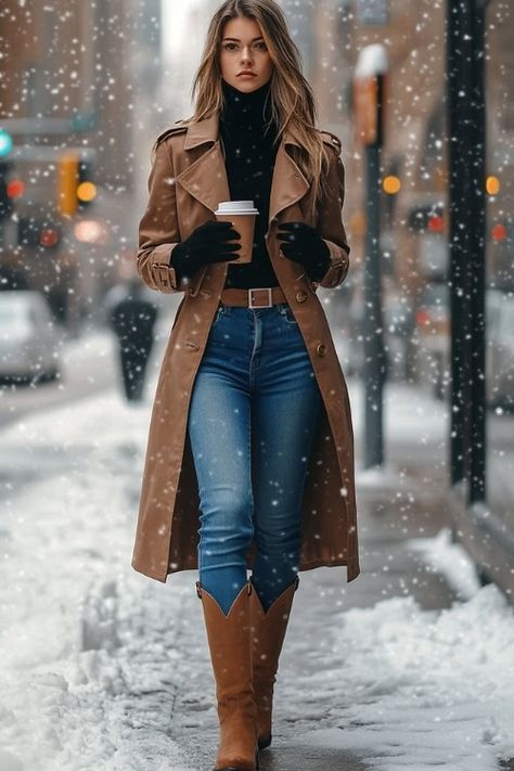 Brown Knee Length Boots Outfits, Cute Outfits With Tall Boots, Long Boots With Jeans Outfit, Thigh High Boots Jeans Outfit, New Winter Outfits For Women, Fall Outfit Ideas For Women Casual, White Pointed Boots Outfit, Horse Racing Outfits Women Winter, Winter Outfit For Office Women