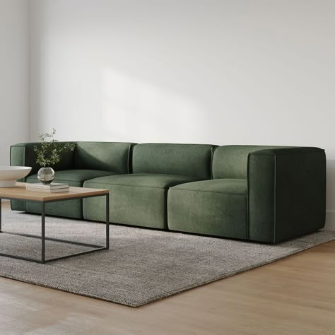 Remi Slipcover Modular Sofa (70"–105") | West Elm West Elm Remi Sofa, West Elm Modular Sofa, Remi Modular Sofa, West Elm Remi Sectional, Army Green Couch Decor Living Rooms, Cb2 Terrain Sofa, Anabei Modular Sofa, Black Modular Sofa, Memory Foam Couch