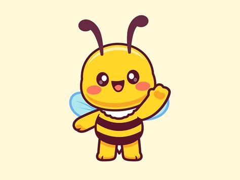 Bee Cartoon Character🐝 by catalyst on Dribbble Bee Cartoon, Bee Themed Classroom, Bee Illustration, Cartoon Bee, Themed Classroom, Chibi Drawings, Natural Logo, Creative Labs, You're Awesome