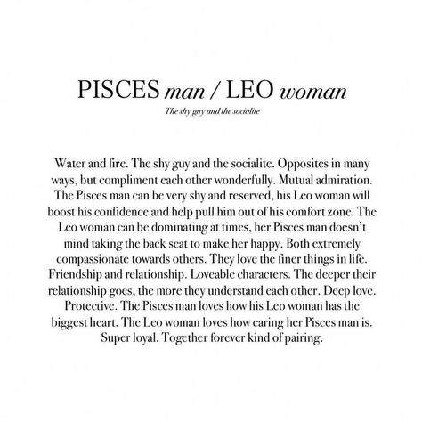 Leo Woman Pisces Man, Pieces And Leo, Leo Woman Quotes, Leo Quotes Women, Leo X Pisces, Pisces And Leo Relationship, Leo And Pisces, Astrology Prints, Leo Relationship