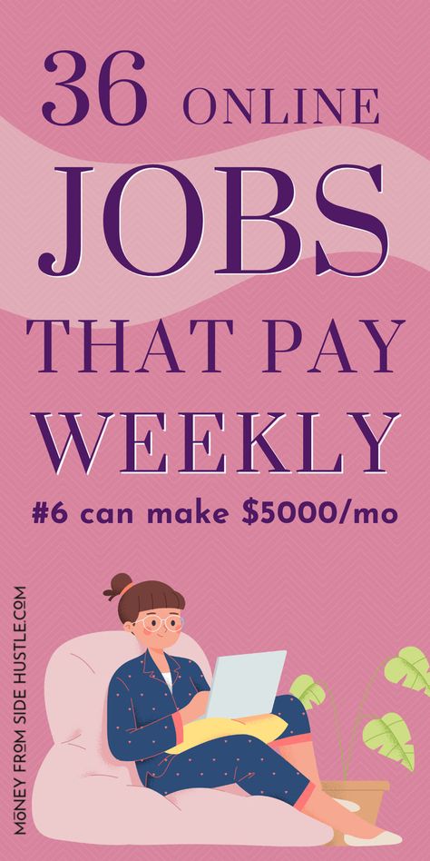 jobs that pay weekly Extra Money Jobs, Extra Cash From Home, Earn Extra Money Online, Extra Money Ideas, Legit Online Jobs, Earn Money Fast, Easy Online Jobs, Pinterest Affiliate, Best Online Jobs