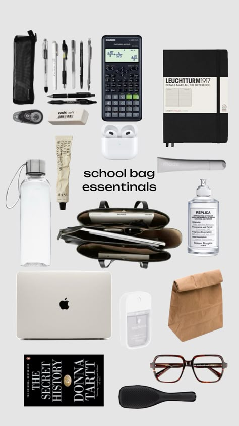 Uni Bag Essentials, Uni Girl, University Essentials, What Is In My Bag, University Bag, Everyday Bag Essentials, Uni Bag, Girl Essentials, Romanticising School