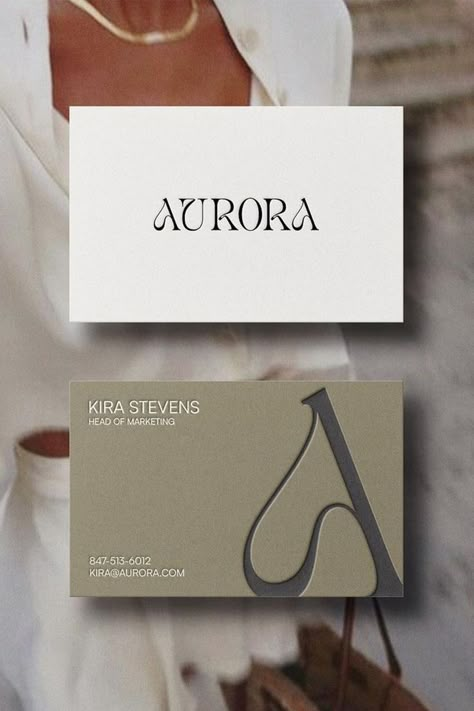 Business Cards For Fashion Designers, Type Logo Design Inspiration, Fashion Designer Cards Business, Fashion Design Business Cards, Business Card For Fashion Designer, Minimalist Fashion Branding, Sleek Business Card Design, Business Card Fashion Designer, Fashion Card Design