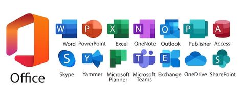 Vector microsoft office 365 excel powerp... | Premium Vector #Freepik #vector #microsoft-icon #excel #technology #line-application Microsoft Office Icon, Office 365 Icon, Microsoft Icon, Bali Poses, 10 Meaning, Word Template Design, Office Icon, Microsoft Office 365, Office Branding