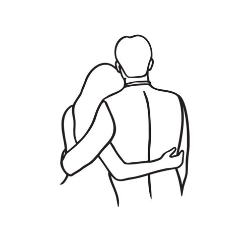 Doodle Drawings Love Cute, Man Hugging Woman Drawing, Couple Hug Sketch, Cute Love Couple Drawings, Sketch For Couple, Love Expressions Drawing, Loving Couple Drawing, Couples Sketch Drawing, Man And Woman Art Couple