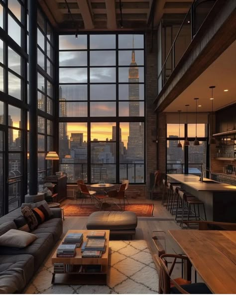 Apartamento New York, Appartement New York, Loft Aesthetic, Nyc Loft, Loft House Design, New York Loft, Loft Interiors, Dream Apartment Decor, Loft House