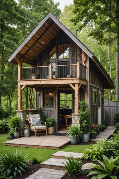 20 Small Barndominium Ideas – ToolzView Camp Plans Cabins, White House In The Woods, Tiny Houses On Stilts, Small Cottage Cabin, Casita Plans Layout, Tiny Homes From Storage Buildings, Camp Design Architecture, Metal Building Cabin, Lake House Shed