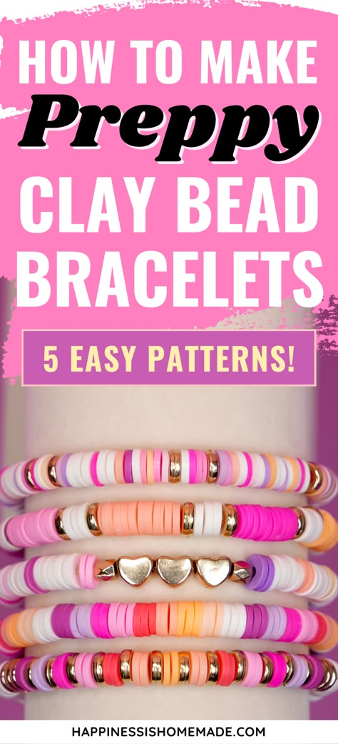 Preppy Clay Bead Bracelet, Clay Bead Bracelet Set, Paper Daisies, Make Clay Beads, Clay Bead Ideas, Clay Bead Bracelet Ideas, Bead Bracelet Ideas, Clay Bead Bracelets, Homemade Bracelets