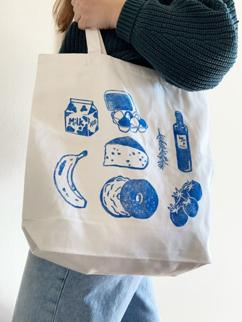 Nicole Hague - Tote Bag | From Here Spokane Swag Gifts Ideas, Linocut Tote Bag, Lino Print Tote Bag, Printed Tote Bags Ideas, Totebag Aesthetic Design, Tote Bag Cricut Ideas, Tote Bag Print Design, Custom Tote Bag Aesthetic, Tote Bag Branding