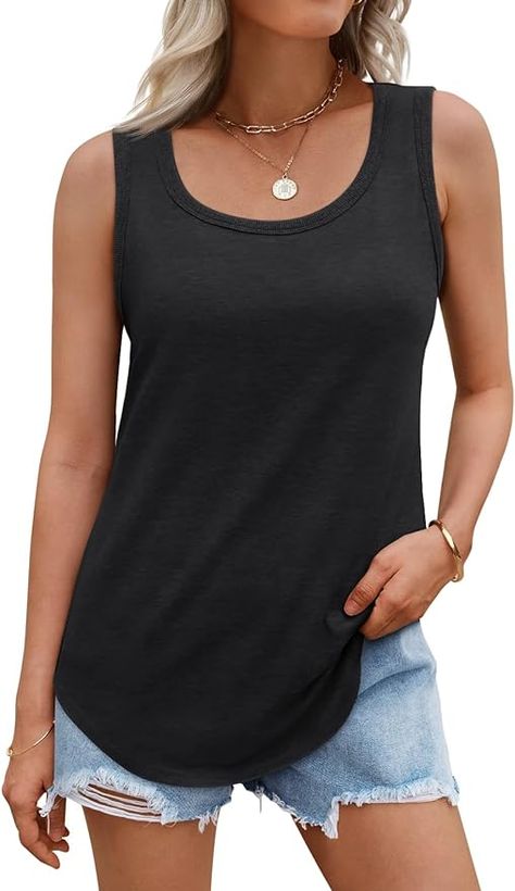 $14.99 Flowy Tank Tops, Different Colors, Click Link to See More! Daily Outfits For Women, Trendy Plus Size Outfits, Fall Outfit Ideas Casual, Summer Dress Trends, Clothes Amazon, Womens Tank Tops Summer, Loose Tank Top, Every Day Outfits, Amazon Clothing