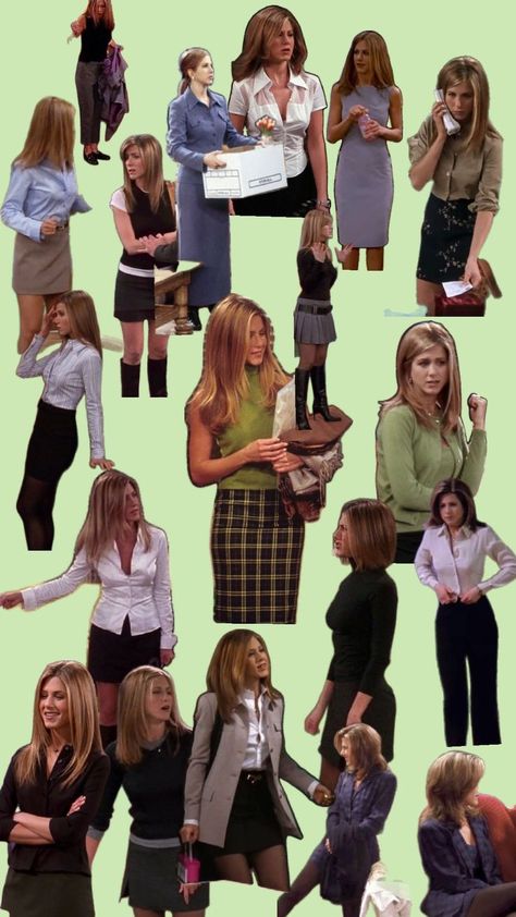 Friends Outfits 90s, Friends Rachel Outfits, Estilo Rachel Green, Rachel Outfits, Jennifer Aniston Friends, Rachel Green Friends, Look 80s, Green Inspo, Rachel Green Style