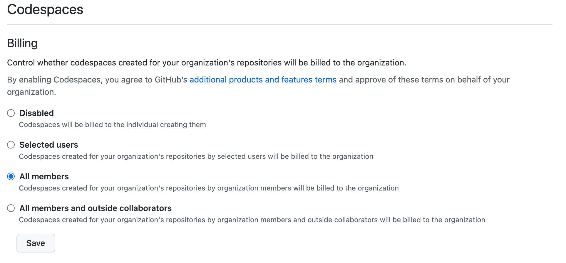 Organization Settings Billing UI