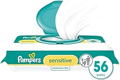 Pampers Sensitive Baby Wipes, Water Based, Hypoallergenic and Unscented, 1 Flip-Top Pack (56 Wipes Total)