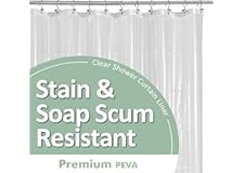 Barossa Design Plastic Shower Liner Clear - Premium PEVA Shower Curtain Liner with Rustproof Grommets and 3 Magnets, Waterpro