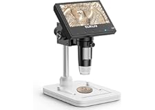 Elikliv Microscope, LCD Digital Coin Microscope 1000x, Coin Magnifier with 8 Adjustable LED Lights, PC View Compatible with W