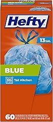 Hefty Blue Trash Bags, Blue, 13 Gallon, 60 Count