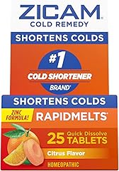 Zicam Cold Remedy Zinc Rapidmelts, Citrus Flavor, 25 Count (Pack of 1)