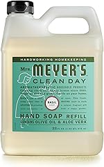 MRS. MEYER'S CLEAN DAY Hand Soap Refill, Made with Essential Oils, Biodegradable Formula, Basil, 33 fl. oz