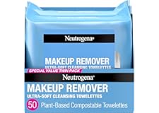 Neutrogena Makeup Remover Wipes, Ultra-Soft Cleansing Facial Towelettes for Waterproof Makeup, Alcohol-Free, Plant-Based, Twi