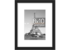 upsimples 8x10 Picture Frame, Display Pictures 5x7 with Mat or 8x10 Without Mat, Wall Hanging Photo Frame, Black, 1 Pack