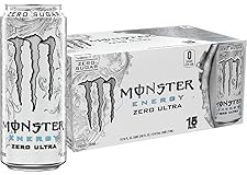 Monster Energy Zero Ultra, Sugar Free Energy Drink, 16 Fl oz (Pack of 15)