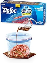 Ziploc Gallon Food Storage Freezer Bags, Grip 'n Seal Technology for Easier Grip, Open, and Close, 60 Count