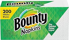 Bounty Paper Napkins, White, 1 Pack, 200 Sheets per Pack