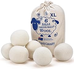 Wool Dryer Balls - Natural Fabric Softener, Reusable, Reduces Clothing Wrinkles and Saves Drying Time. The Large Dryer Ball i