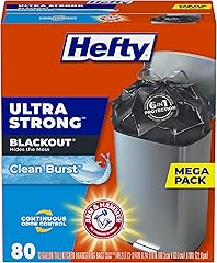 Hefty Ultra Strong 13 Gallon Trash Bags, Black Tall Kitchen Trash Bags 13 Gallon Size, Break Resistant Drawstring Enclosure, 