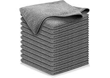 USANOOKS Microfiber Cleaning Cloth Grey - 12 Packs 12.5"x12.5" - High Performance - 1200 Washes, Ultra Absorbent Towels Weave