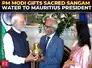 PM Modi gifts sacred Sangam water, makhana & Banarasi saree to Mauritius President & First Lady