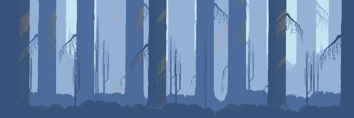 Pixel Art Snowy Forest