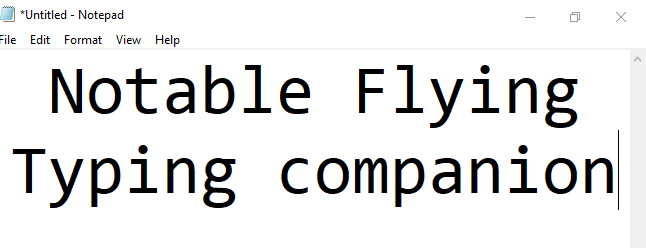 Notable Flying Typing Companion (NFTc)