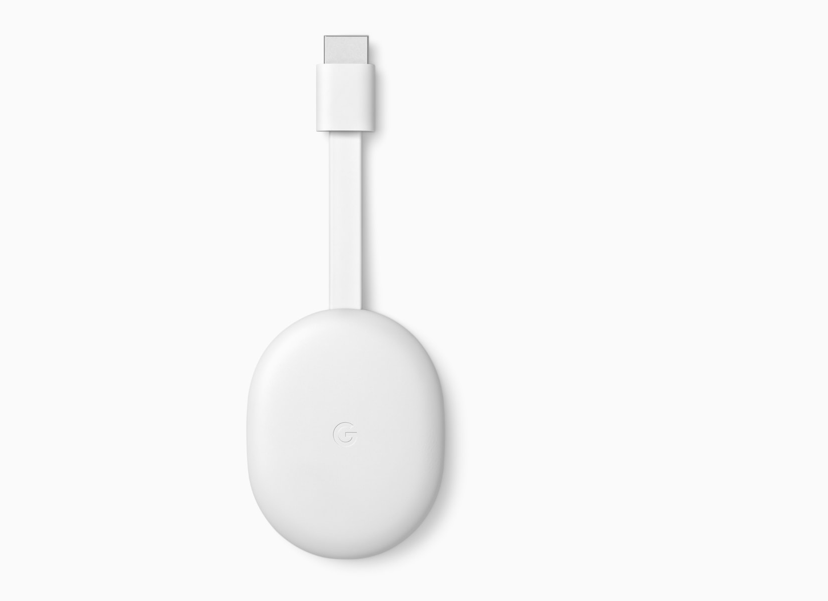 Front view of Chromecast in Snow