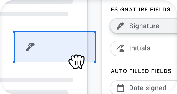 Drag and drop fields in Google Docs