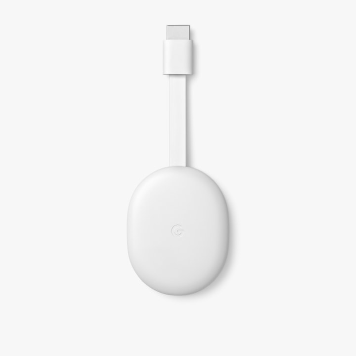 Front view of Chromecast in Snow