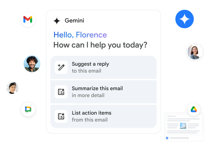 Gemini in Gmail helps users suggest replies, summarize emails, and list action items.