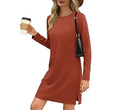 SAMPEEL Dresses for Women 2024 Casual Long Sleeve Dress Trendy Fall Fashion Cozy Travel Airport Outfits