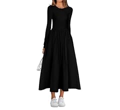 BTFBM Casual Long Sleeve Dresses Fall Dresses Solid Wedding Guest Dress Midi Dress Flowy Bohemian Long Dress