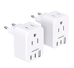 European Travel Plug Adapter for International, Italy Spain Power Adapter, 2 Outlets 2 USB C Ports, Type C Adapter Travel C…