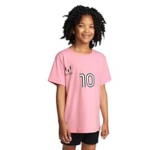 Messi Girls' Lifestyle Short Sleeve T-Shirt, Standard Fit Graphic Tee, Cotton Blend Fabric