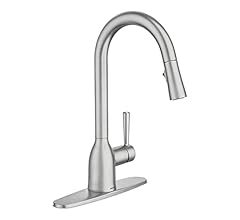 Moen Adler Spot Resist Stainless One-Handle High Arc Kitchen Sink Faucet with Power Clean, Kitchen Faucet with Pull Down Sp…