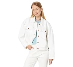 Madewell Women's Clean Crop Oversized Jean Jacket in Tile White