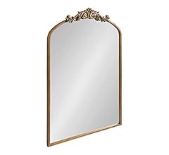 Kate and Laurel Arendahl Traditional Arch Mirror, 24 x 36, Antique Gold, Baroque Inspired Wall Decor