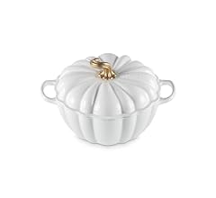 Le Creuset Enameled Cast Iron Figural Pumpkin Cocotte, 4 qt., White w/Copper Knob