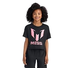 Messi Girls' Lifestyle Short Sleeve T-Shirt, Standard Fit Graphic Tee, Cotton Blend Fabric